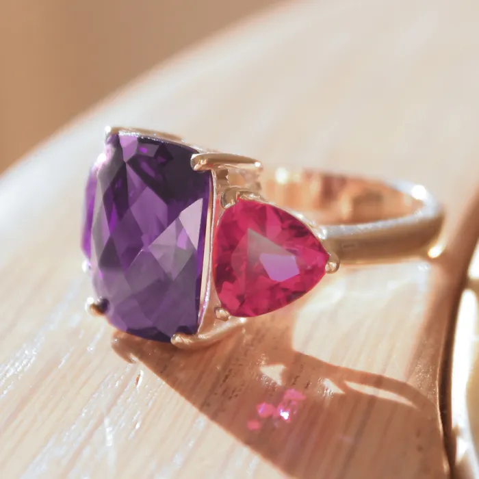 Alamode Rings Haylee Cocktail Ring 925 Sterling Silver AAA CZ Amethyst 49702 Alamode Rings Haylee Cocktail Ring 925 Sterling Silver AAA CZ Amethyst 49702