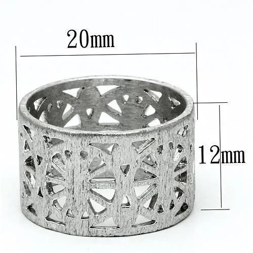 Alamode Rings LO2536 Rhodium Brass Ring with No Stone
