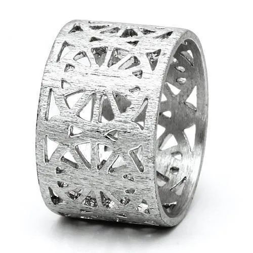 Alamode Rings LO2536 Rhodium Brass Ring with No Stone