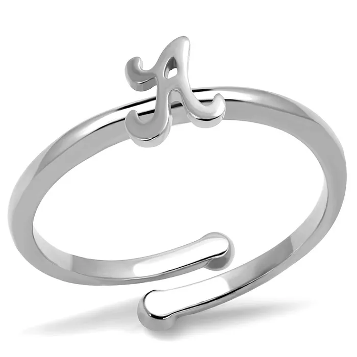 Alamode Rings LO4005 Rhodium Brass Ring with No Stone