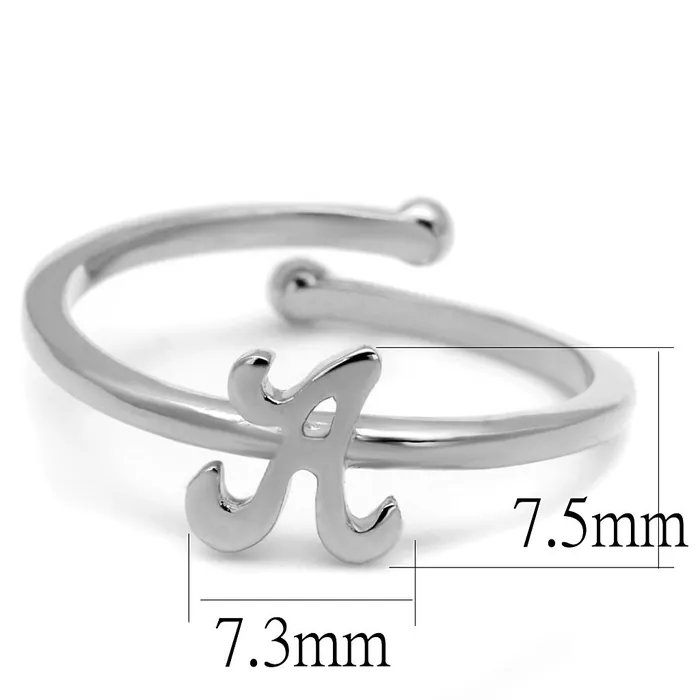 Alamode Rings LO4005 Rhodium Brass Ring with No Stone