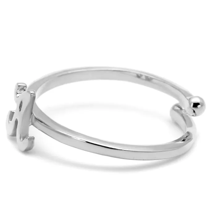 Alamode Rings LO4005 Rhodium Brass Ring with No Stone