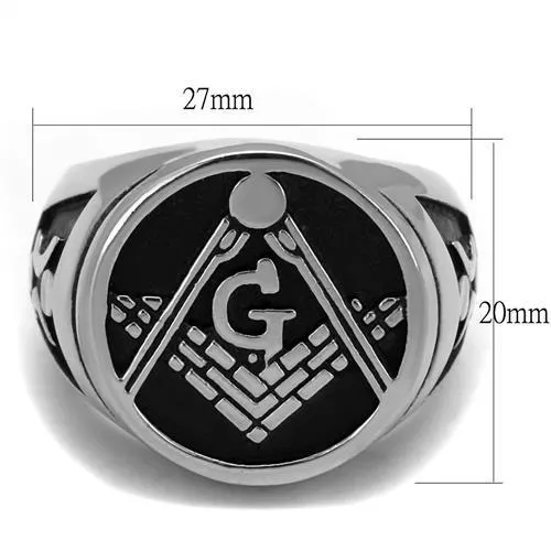 Alamode Rings TK2315 High polished no plating Stainless Steel Ring with Epoxy in Jet