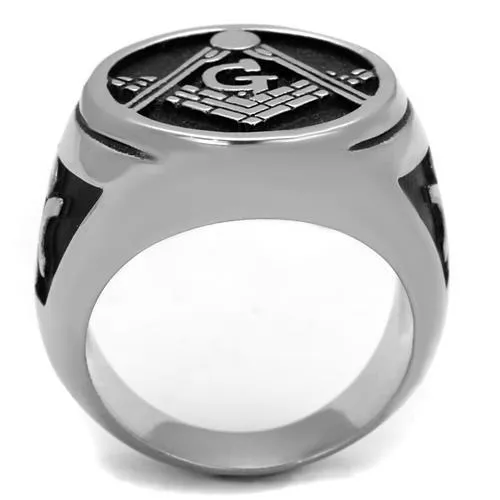 Alamode Rings TK2315 High polished no plating Stainless Steel Ring with Epoxy in Jet