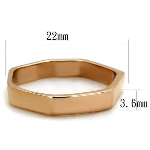 Alamode TK2030 IP Rose GoldIon Plating Stainless Steel Ring with Top Grade Crystal in Clear Rings