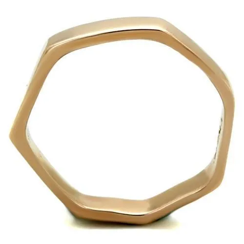 Alamode TK2030 IP Rose GoldIon Plating Stainless Steel Ring with Top Grade Crystal in Clear Rings