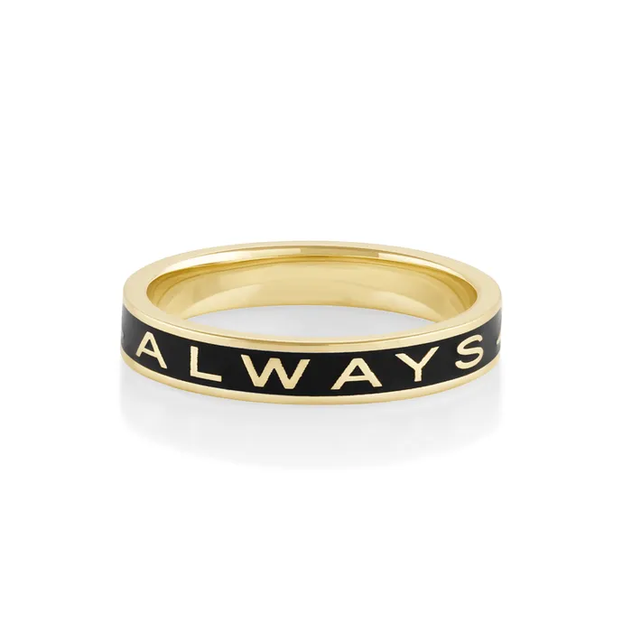 Always Gold Memory Ring Black Enamel Marrow Fine Rings