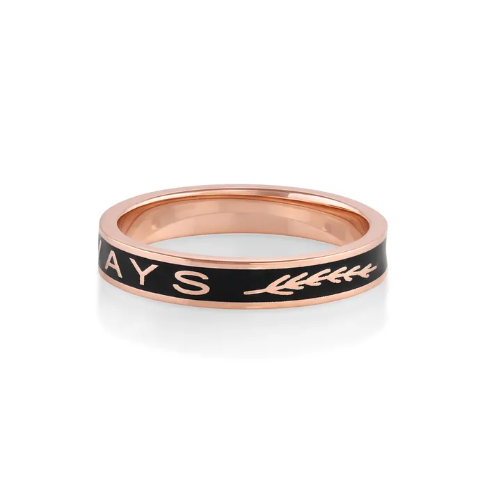 Always Gold Memory Ring Black Enamel Marrow Fine Rings