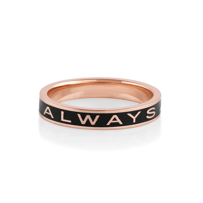 Always Gold Memory Ring Black Enamel Marrow Fine Rings