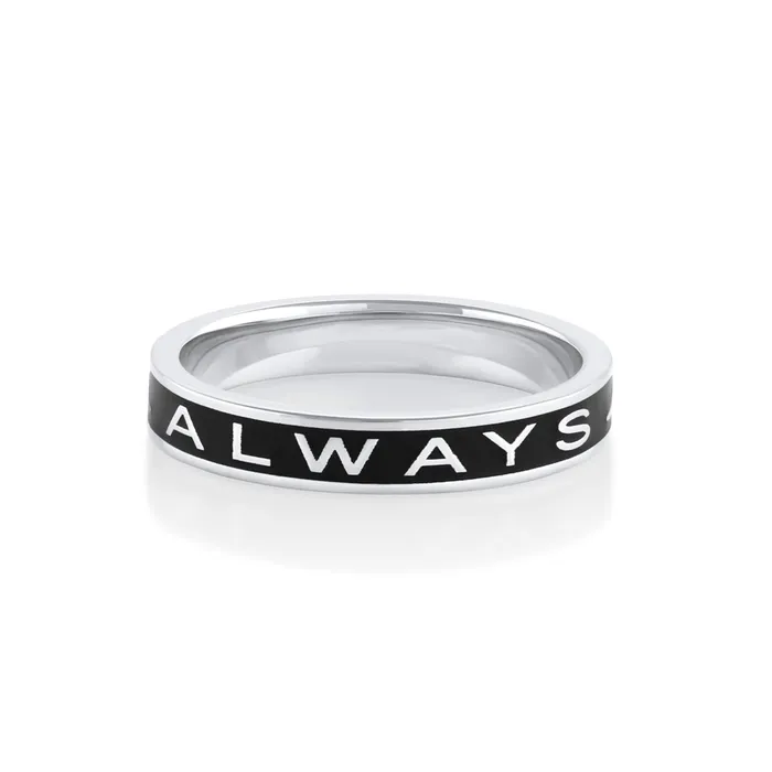Always Gold Memory Ring Black Enamel Marrow Fine Rings