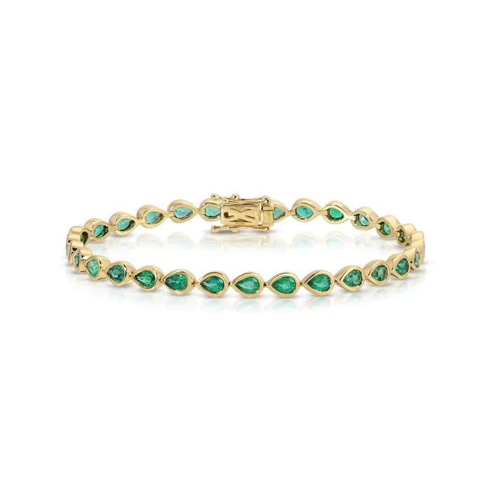 BEZEL PEAR EMERALD BRACELET anitako Bracelets
