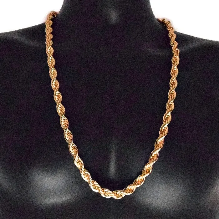 Bling Cartel Admin Mens Rose Gold Finish Rope Chain Necklace 30 x 10MM Necklaces Bling Cartel Admin Mens Rose Gold Finish Rope Chain Necklace 30 x 10MM Necklaces