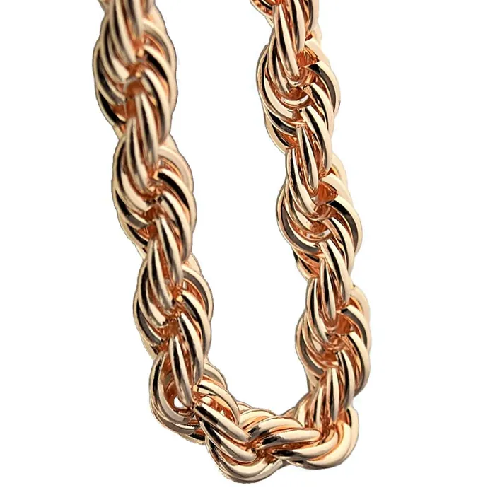 Bling Cartel Admin Mens Rose Gold Finish Rope Chain Necklace 30 x 10MM Necklaces