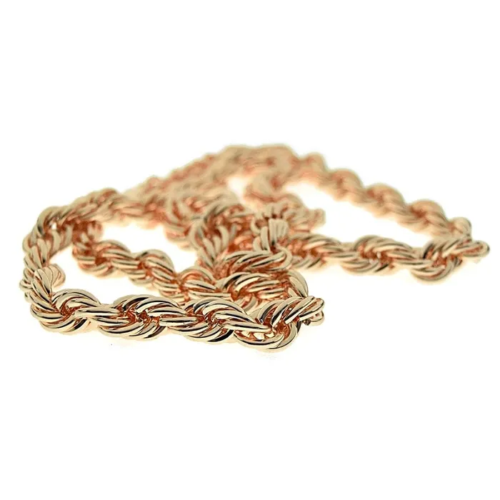 Bling Cartel Admin Mens Rose Gold Finish Rope Chain Necklace 30 x 10MM Necklaces