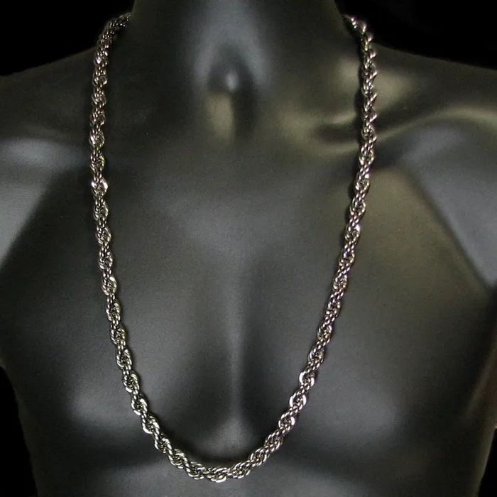 Bling Cartel Admin Necklaces Hematite Rope Chain Necklace 10MM Thick x 30 Inch Bling Cartel Admin Necklaces Hematite Rope Chain Necklace 10MM Thick x 30 Inch