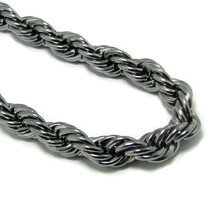 Bling Cartel Admin Necklaces Hematite Rope Chain Necklace 10MM Thick x 30 Inch