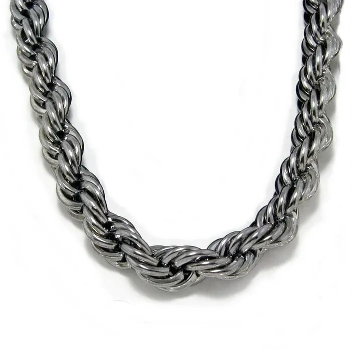 Bling Cartel Admin Necklaces Hematite Rope Chain Necklace 10MM Thick x 30 Inch