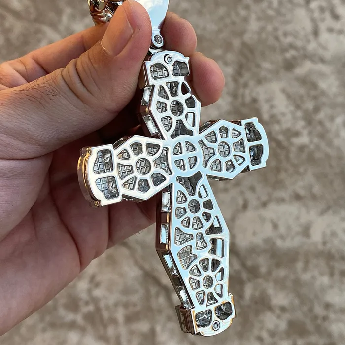 Bling Cartel Admin Necklaces Huge Double Cross Iced Silver Tone Cuban Chain Necklace 30 Bling Cartel Admin Necklaces Huge Double Cross Iced Silver Tone Cuban Chain Necklace 30