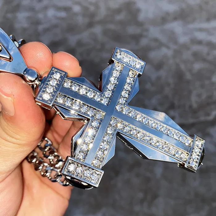 Bling Cartel Admin Necklaces Huge Double Cross Iced Silver Tone Cuban Chain Necklace 30 Bling Cartel Admin Necklaces Huge Double Cross Iced Silver Tone Cuban Chain Necklace 30