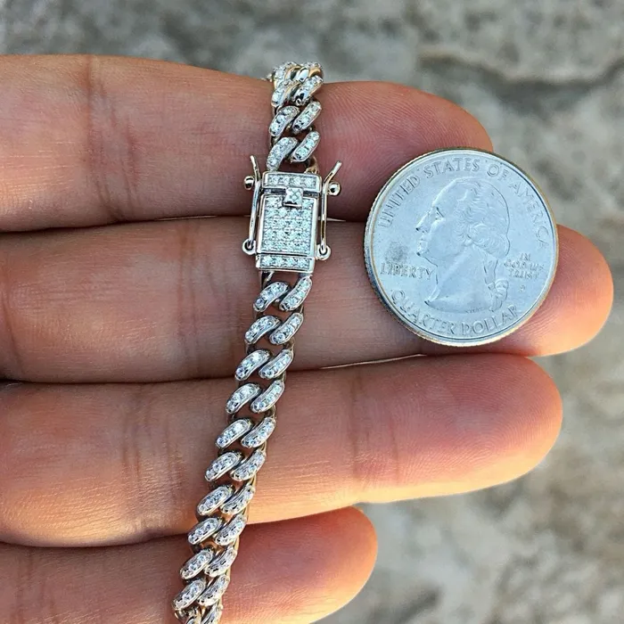 Bling Cartel Admin Necklaces Real 925 Sterling Silver Miami Cuban Iced Chain Flooded Out Necklace 16 x 6MM