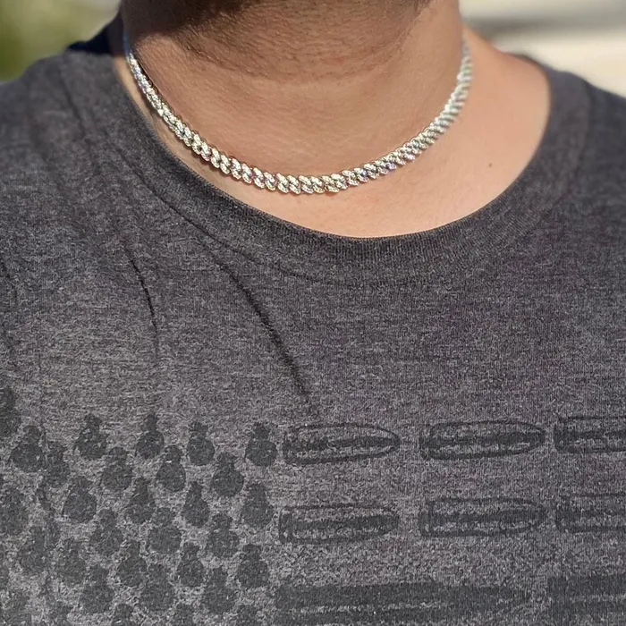Bling Cartel Admin Necklaces Real 925 Sterling Silver Miami Cuban Iced Chain Flooded Out Necklace 16 x 6MM