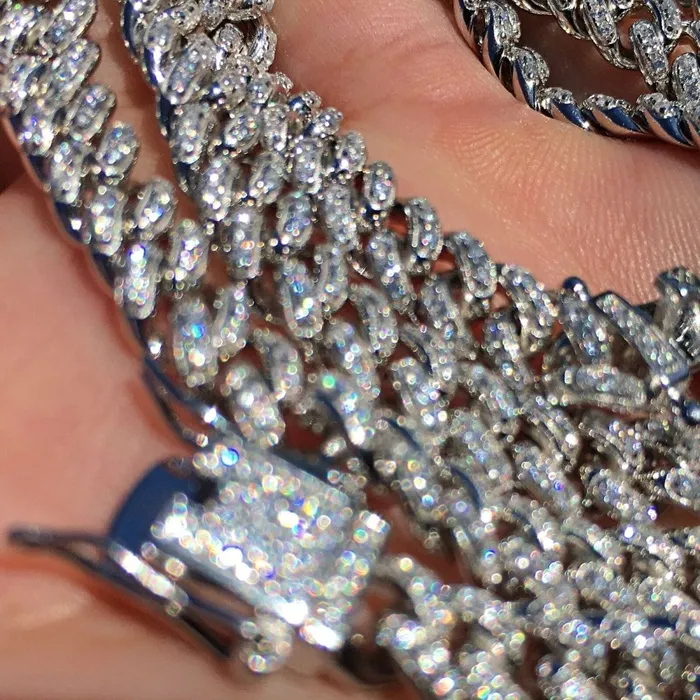 Bling Cartel Admin Necklaces Real 925 Sterling Silver Miami Cuban Iced Chain Flooded Out Necklace 16 x 6MM