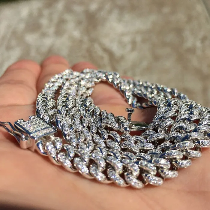 Bling Cartel Admin Necklaces Real 925 Sterling Silver Miami Cuban Iced Chain Flooded Out Necklace 16 x 6MM