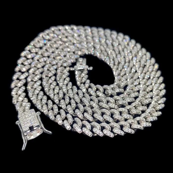Bling Cartel Admin Necklaces Real 925 Sterling Silver Miami Cuban Iced Chain Flooded Out Necklace 16 x 6MM