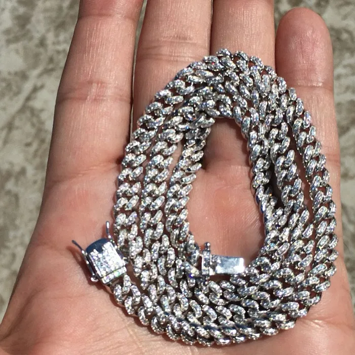 Bling Cartel Admin Necklaces Real 925 Sterling Silver Miami Cuban Iced Chain Flooded Out Necklace 16 x 6MM