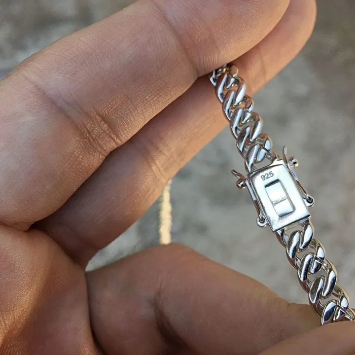 Bling Cartel Admin Necklaces Real 925 Sterling Silver Miami Cuban Iced Chain Flooded Out Necklace 16 x 6MM