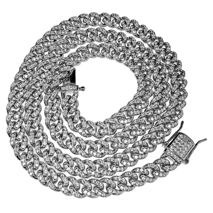 Bling Cartel Admin Necklaces Real 925 Sterling Silver Miami Cuban Iced Chain Flooded Out Necklace 16 x 6MM