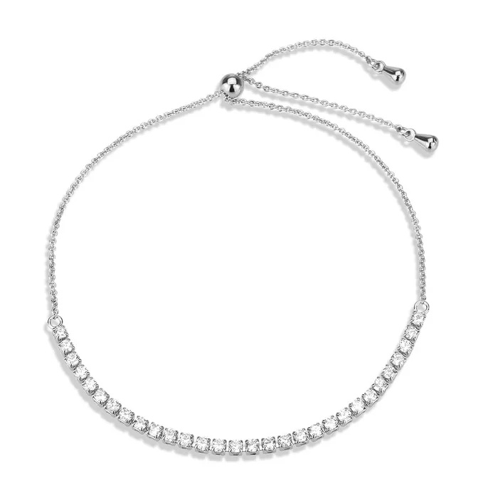 Bracelets Alamode 3W1640 Rhodium Brass Bracelet with AAA Grade CZ in Clear Bracelets Alamode 3W1640 Rhodium Brass Bracelet with AAA Grade CZ in Clear