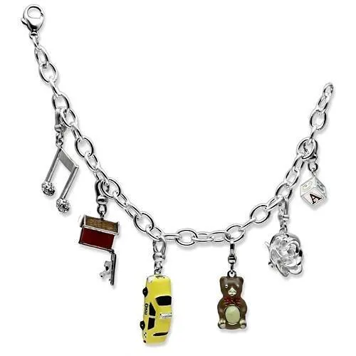 Bracelets Alamode LOS604 Silver 925 Sterling Silver Bracelet with Top Grade Crystal in Clear