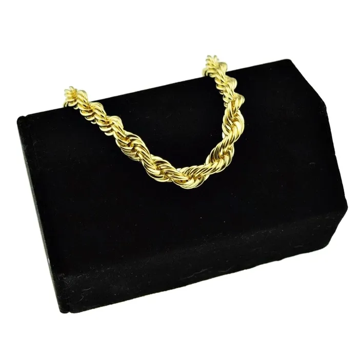 Bracelets Bling Cartel Admin 14K Gold Plated Rope Chain Bracelet 9 x 8MM