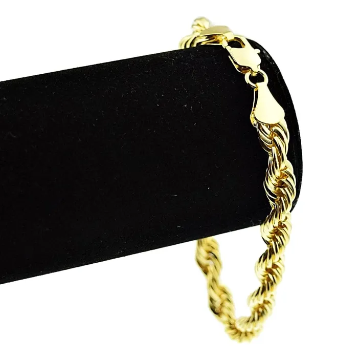 Bracelets Bling Cartel Admin 14K Gold Plated Rope Chain Bracelet 9 x 8MM
