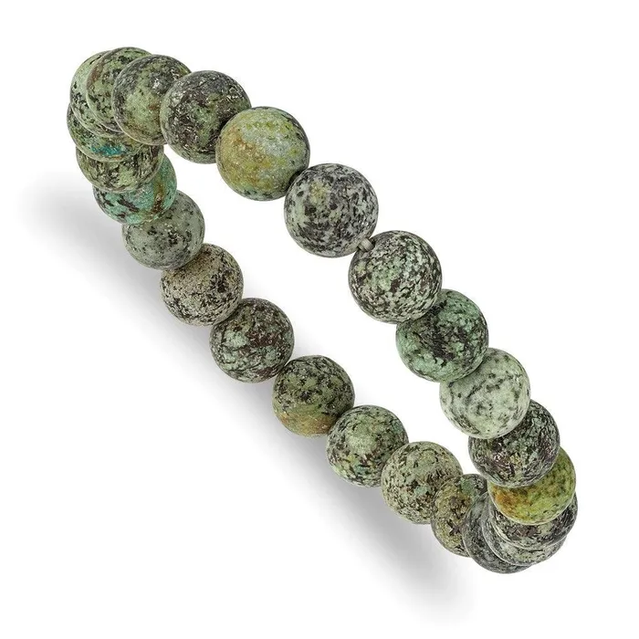 Bracelets Chisel African Pine Agate Beaded Stretch Bracelet