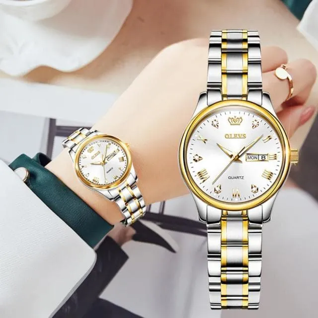 Bracelets Divine Inspiration Styles OLEVS Womens Fine Fashion Premium Quality Luxury Style Stainless Steel Bracelet Watch
