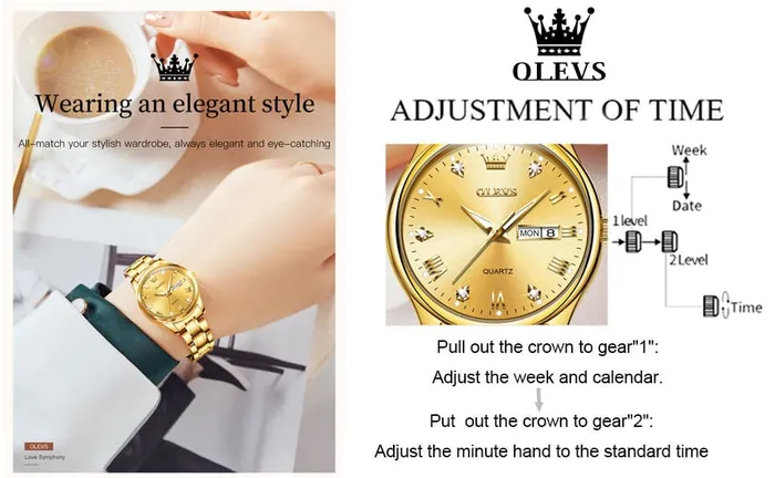 Bracelets Divine Inspiration Styles OLEVS Womens Fine Fashion Premium Quality Luxury Style Stainless Steel Bracelet Watch