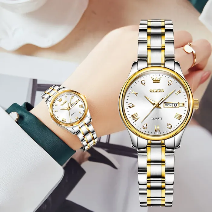 Bracelets Divine Inspiration Styles OLEVS Womens Fine Fashion Premium Quality Luxury Style Stainless Steel Bracelet Watch