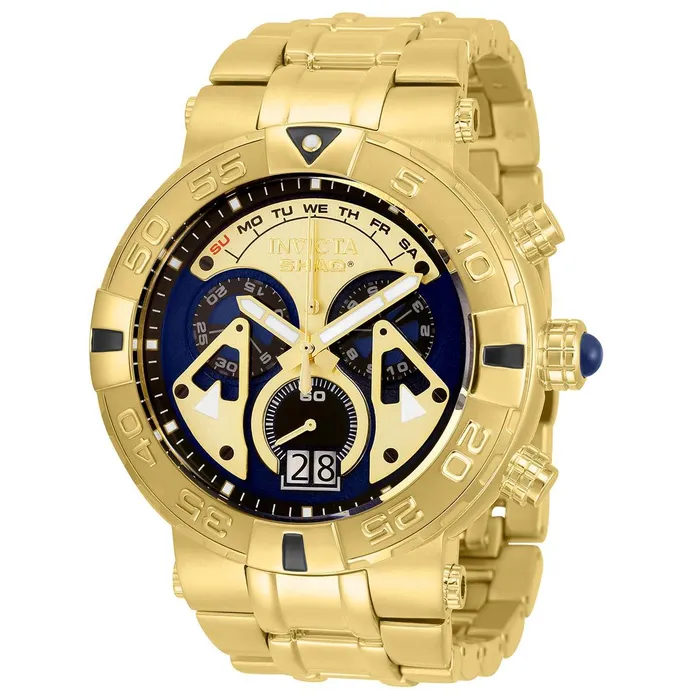 Bracelets Invicta Invicta Mens Watch Shaq Gold Tone and Blue Dial Yellow Gold Bracelet 33783 Bracelets Invicta Invicta Mens Watch Shaq Gold Tone and Blue Dial Yellow Gold Bracelet 33783