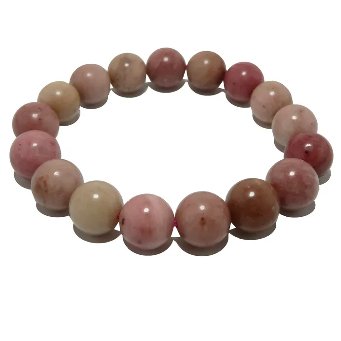 Bracelets Satin Crystals Pink Wood Jasper Bracelet Lasting Love Stone
