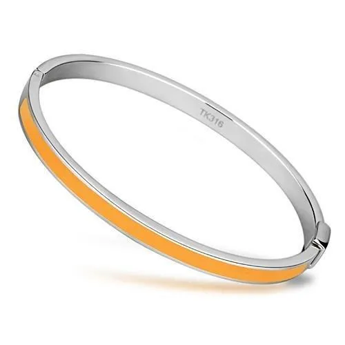 Bracelets TK749 High polished no plating Stainless Steel Bangle with Epoxy in Topaz Alamode Bracelets TK749 High polished no plating Stainless Steel Bangle with Epoxy in Topaz Alamode