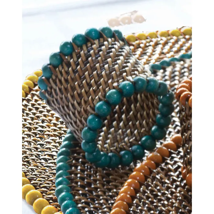 Calaisio Napkin Ring with Beads Sea Green Set of 4 Calaisio Rings
