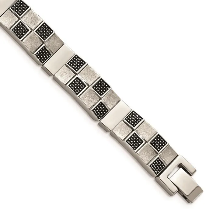 Chisel Bracelets Stainless Steel Antiqued Brushed and Polished Bracelet