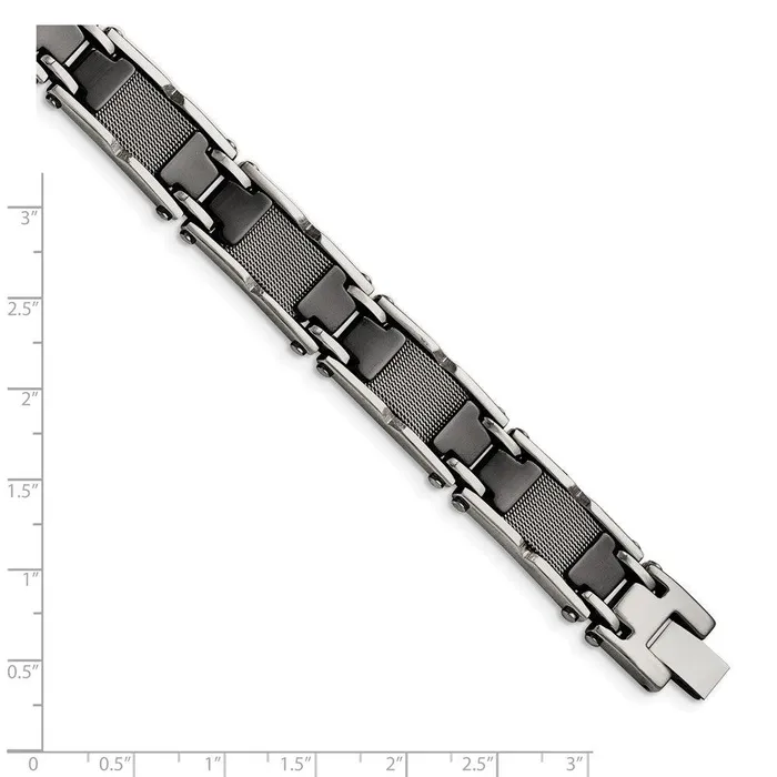Chisel Bracelets Stainless SteelCeramic Black Polished Mesh Bracelet Chisel Bracelets Stainless SteelCeramic Black Polished Mesh Bracelet