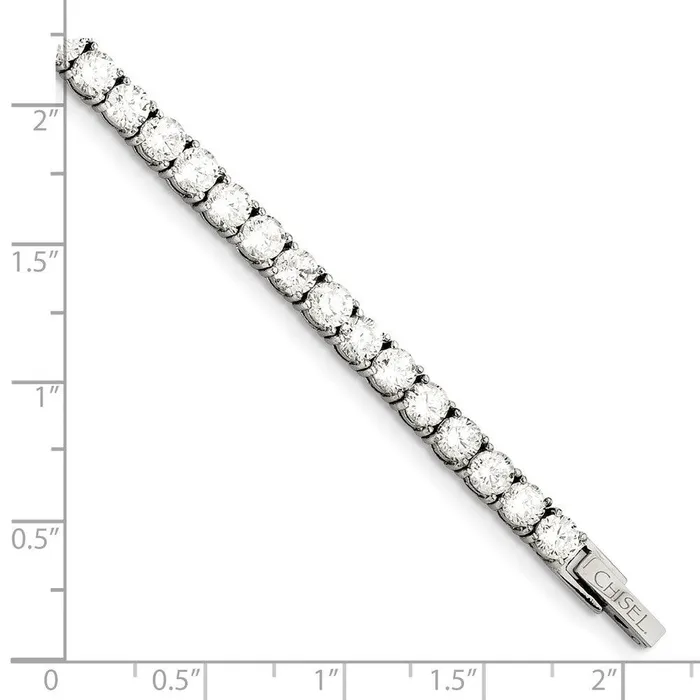 Chisel Bracelets Stainless Steel CZ 75in Bracelet Chisel Bracelets Stainless Steel CZ 75in Bracelet