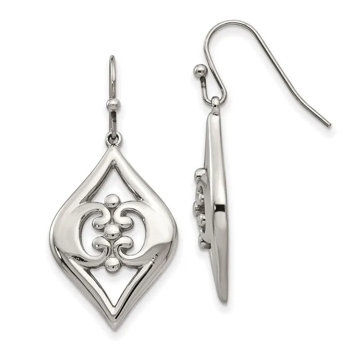 Chisel Earrings Stainless Steel Shepherd Hook Dangle Earrings