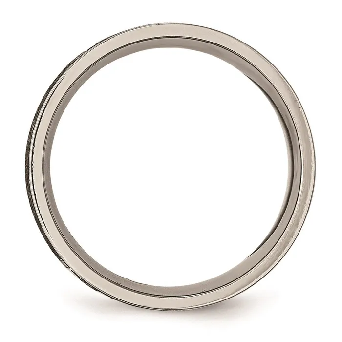Chisel Rings Titanium Flat 8mm Laser Design Polished Band TB3M