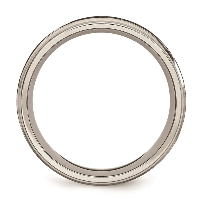 Chisel Rings Titanium Ridged Edge 8mm Laser Design Brushed Polished Band TB11S Chisel Rings Titanium Ridged Edge 8mm Laser Design Brushed Polished Band TB11S