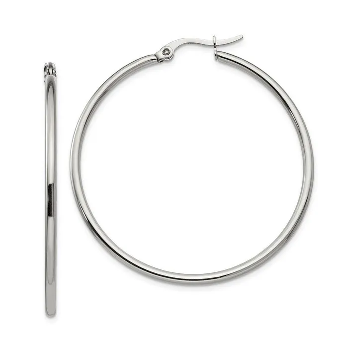 Chisel Stainless Steel Polished Hoop Earrings Earrings